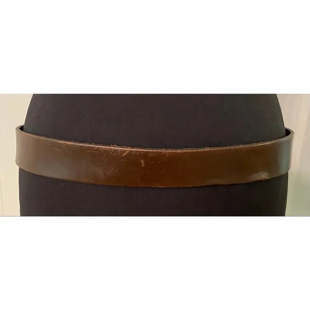 Banana Republic Brown Italian Leather Belt Solid Brass Buckle Size 38 Classic